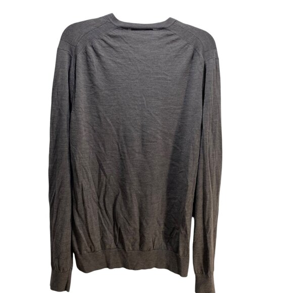 Michael Kors Extrafine Merino Soft Sweater XXL Taupe Tan Brown V-Neck Academia - Picture 3 of 8